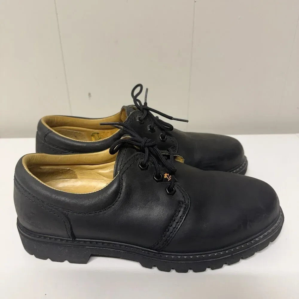 Panama Jack 0202 Oxford Shoe Black Waterproof Leather Lug Sole Spain Made Men 10